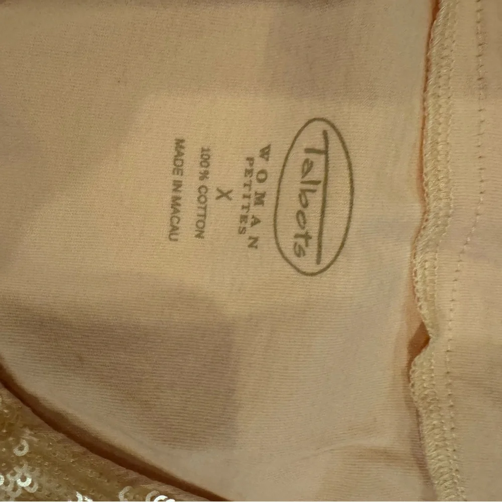 Talbots Peach Sequin Accent top - Picture 3 of 4